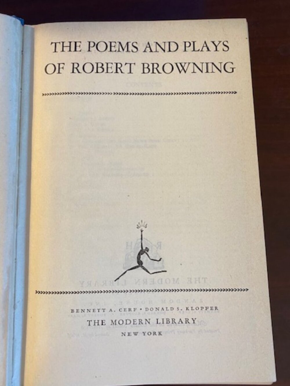 Vintage 1934 edition of The Poems and Plays of Robert Browning Modern Library